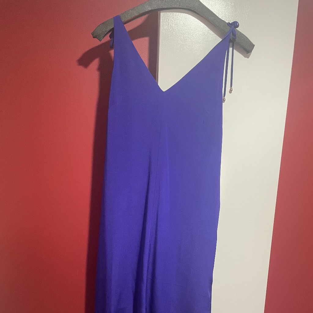 Alice & Trixie Solid Midi Dress With Tie Straps And Self Belt Size S (Nwt)